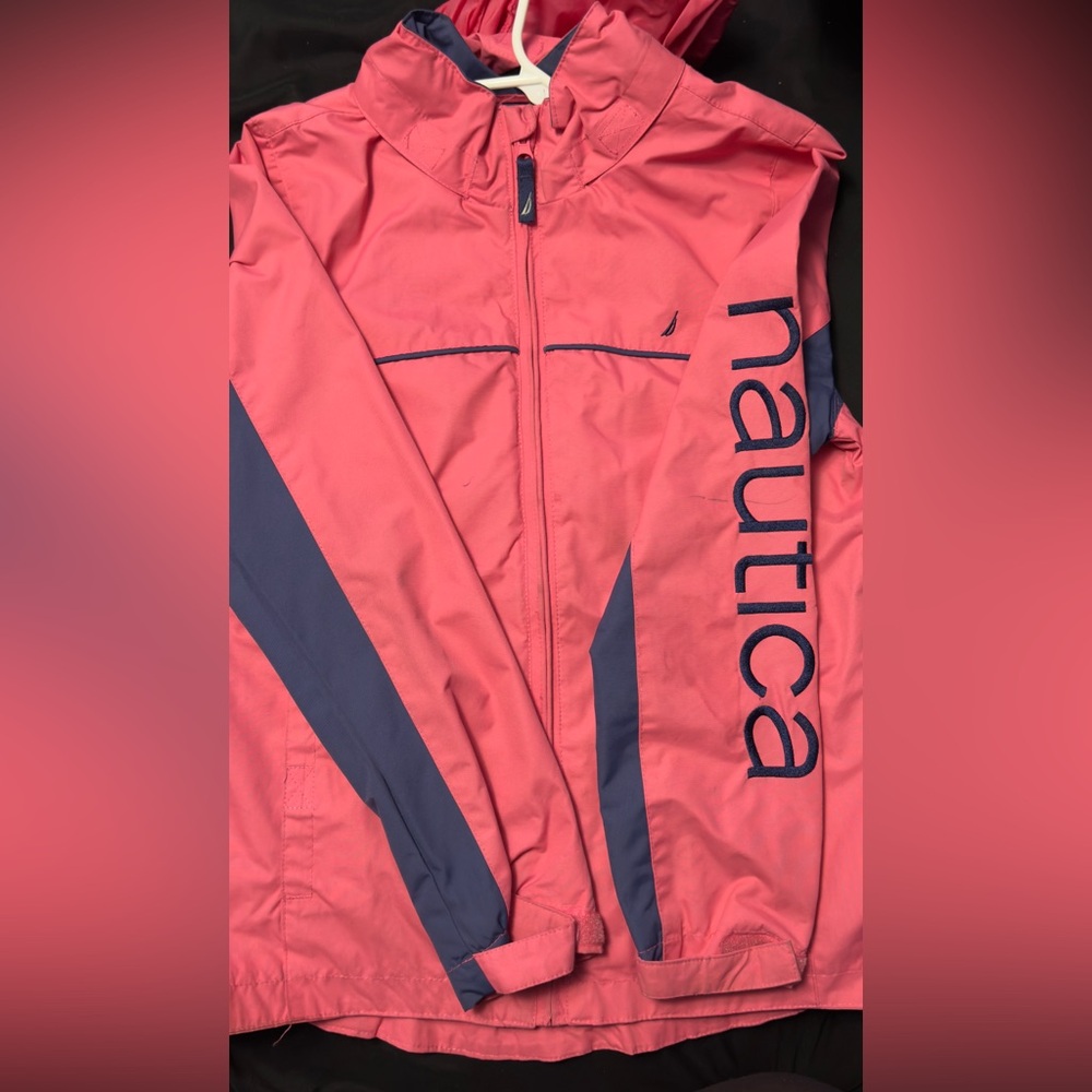 Nautica Coral and Navy Windbreaker